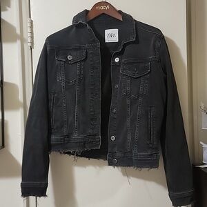 Zara Black Denim Jacket for Women